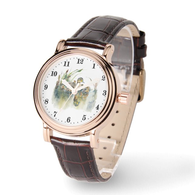 Niedlicher Entenvogel Armbanduhr (Winkel)