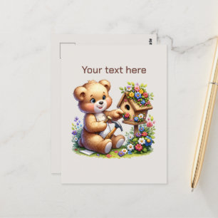 Niedlicher Erdbeerbär, kundenspezifisch Postkarte