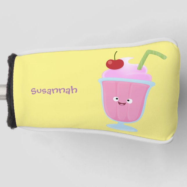 Niedlicher Erdbeereis Sundae Cartoon Golf Headcover (Vorderseite)