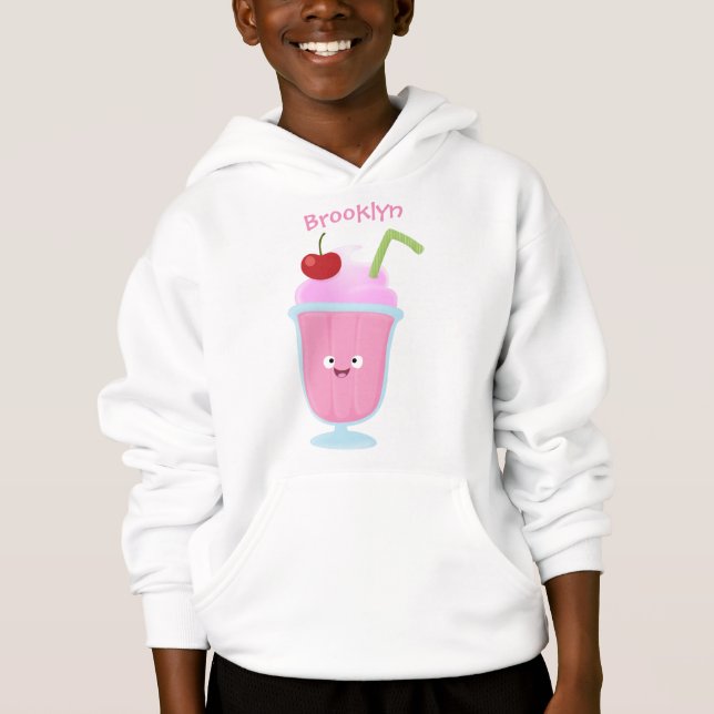 Niedlicher Erdbeereis Sundae Cartoon Hoodie (Vorderseite)