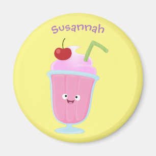 Niedlicher Erdbeereis Sundae Cartoon Magnet