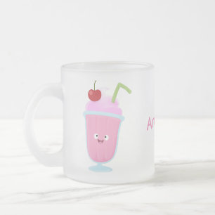 Niedlicher Erdbeereis Sundae Cartoon Mattglastasse