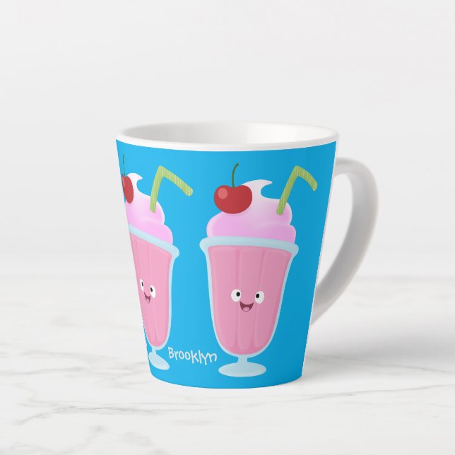 Niedlicher Erdbeereis Sundae Cartoon Milchtasse (Rechte Ecke)