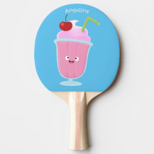 Niedlicher Erdbeereis Sundae Cartoon Tischtennis Schläger