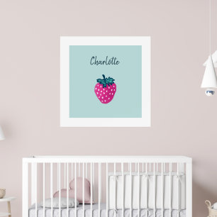 Niedlicher Erdbeerobst Individuelle Name Poster