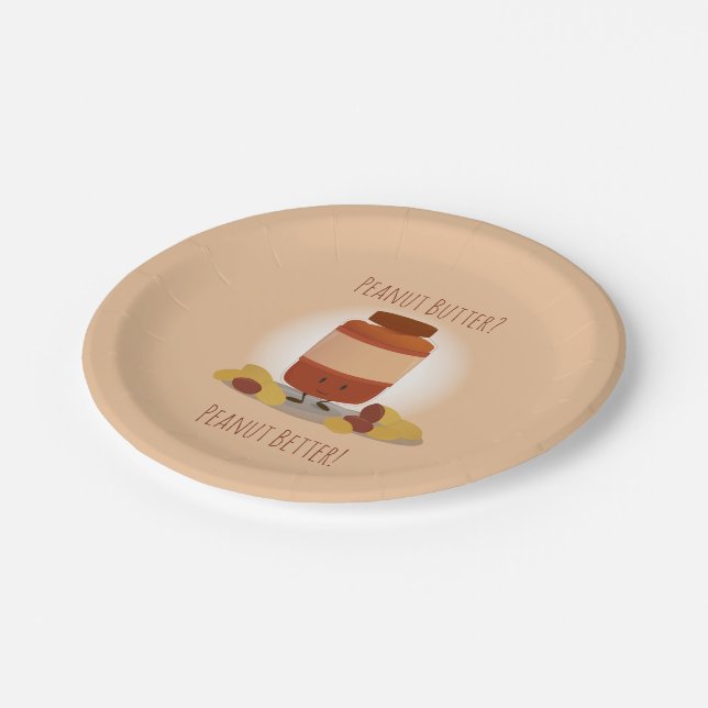 Niedlicher Erdnussbutterfass| Papierplatte Pappteller (Schrägansicht)