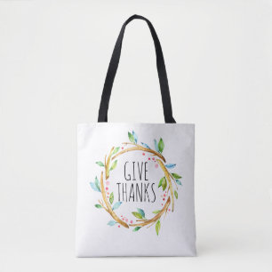 Niedlicher Erntedank-Dankeschön-Text Tasche