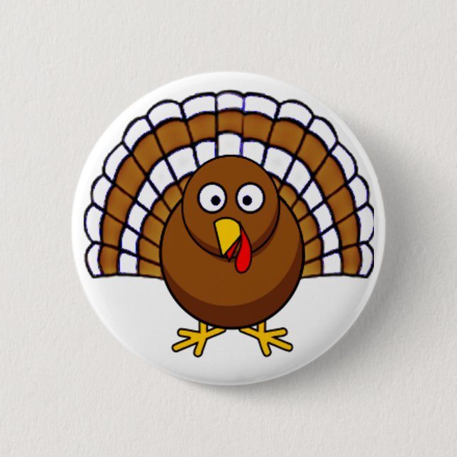 Niedlicher Erntedank die Türkei Button (Vorderseite)