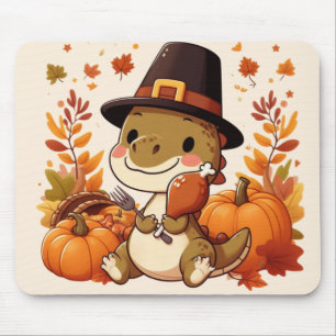 Niedlicher Erntedank Dinosaurier Mousepad