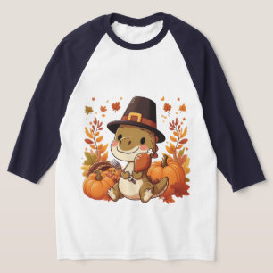 Niedlicher Erntedank Dinosaurier T-Shirt