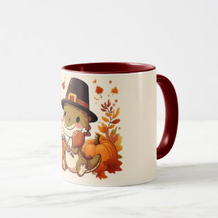 Niedlicher Erntedank Dinosaurier Tasse