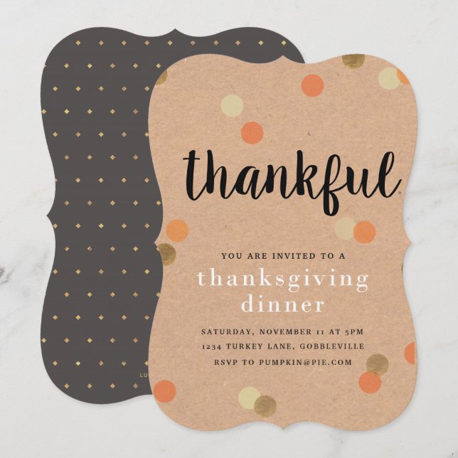 Niedlicher Erntedank Einladung (Vorne/Hinten)