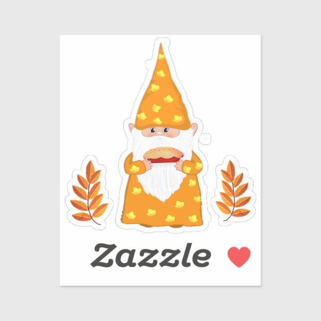 Niedlicher Erntedank Gnome Aufkleber (Blatt)