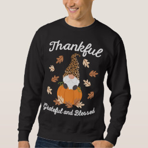 Niedlicher Erntedank Gnome Leopard Gnomes Fall Pum Sweatshirt