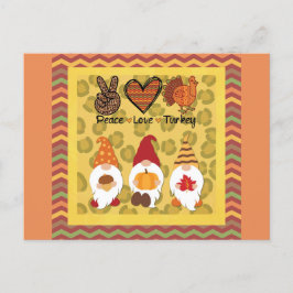 Niedlicher Erntedank Gnomes Peace Liebe Türkei Postkarte
