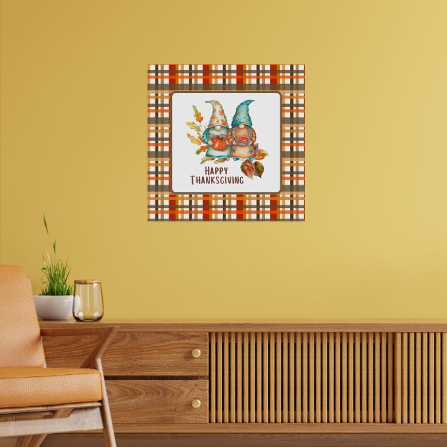 Niedlicher Erntedank Gnomes Poster (Wohnzimmer 2)