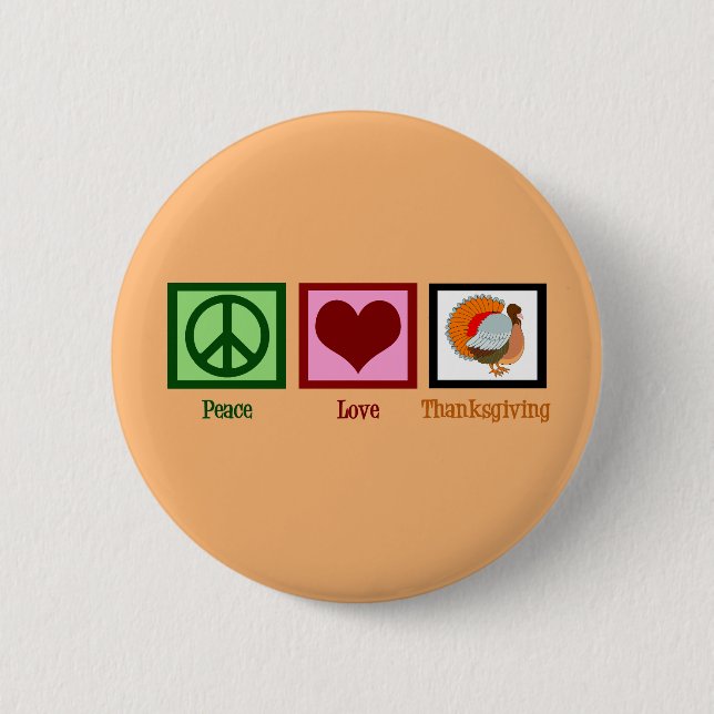 Niedlicher Erntedank Orange Button (Vorderseite)
