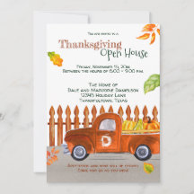 Niedlicher Erntedank Orange Truck Pumpkins Open Ho
