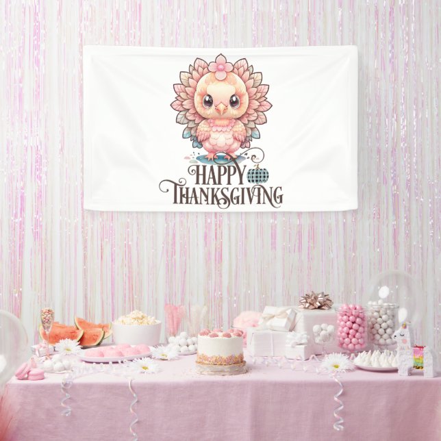 Niedlicher Erntedank Türkei Banner (Party)