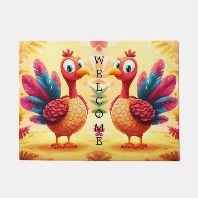 Niedlicher Erntedank Türkei Doormat Fußmatte (Vorderseite)