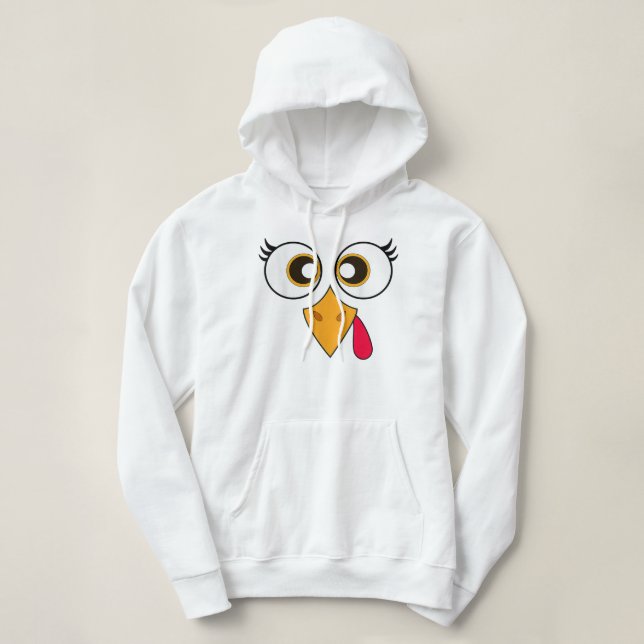 Niedlicher Erntedank Türkei Gesicht Shirt Girls (Design vorne)