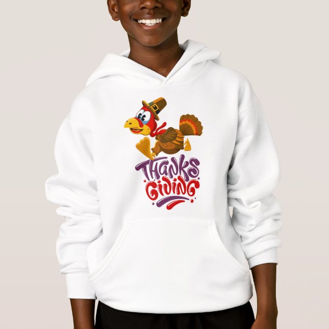 Niedlicher Erntedank Türkei Kinder Hoodie (Vorderseite)