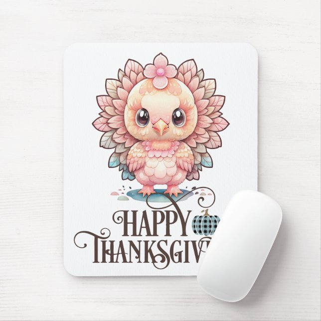 Niedlicher Erntedank Türkei Mousepad (Mit Mouse)