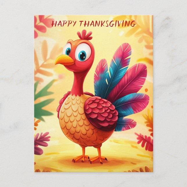 Niedlicher Erntedank Türkei Postkarte (Vorderseite)
