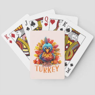 Niedlicher Erntedank Türkei Spielkarten