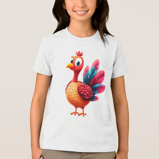 Niedlicher Erntedank Türkei T - Shirt (Vorderseite)