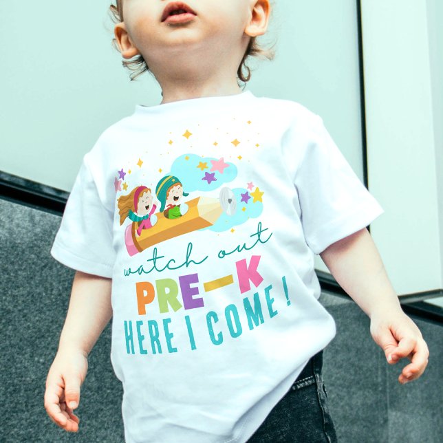 Niedlicher Erster Schulspass Girly Pre-K Student Kleinkind T-shirt (Von Creator hochgeladen)