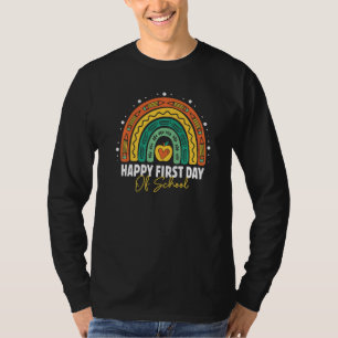 Niedlicher erster Schultag Lehrer Regenbogen L T-Shirt