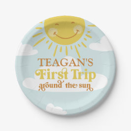 Niedlicher erster Sonnentag Pappteller