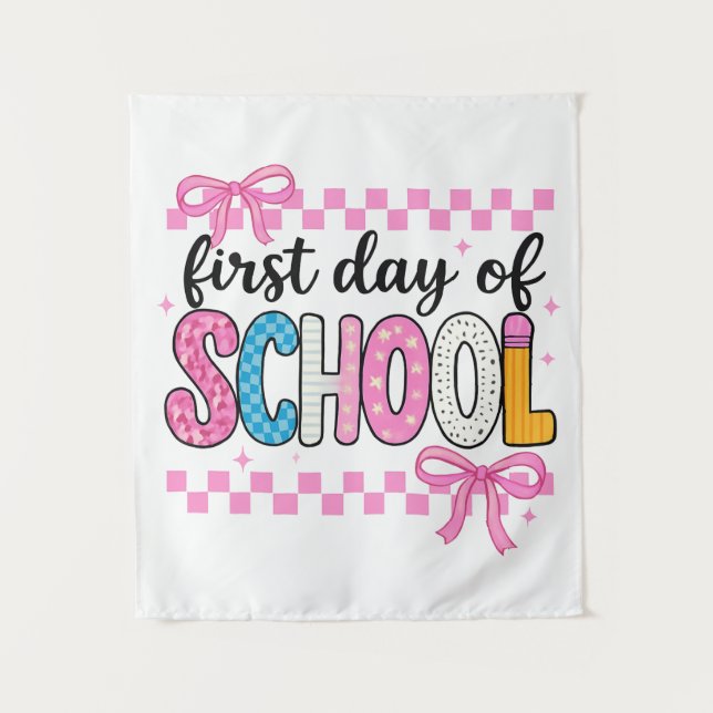 Niedlicher Erster Tag des Schuldesigns Wandteppich (Vorderseite)