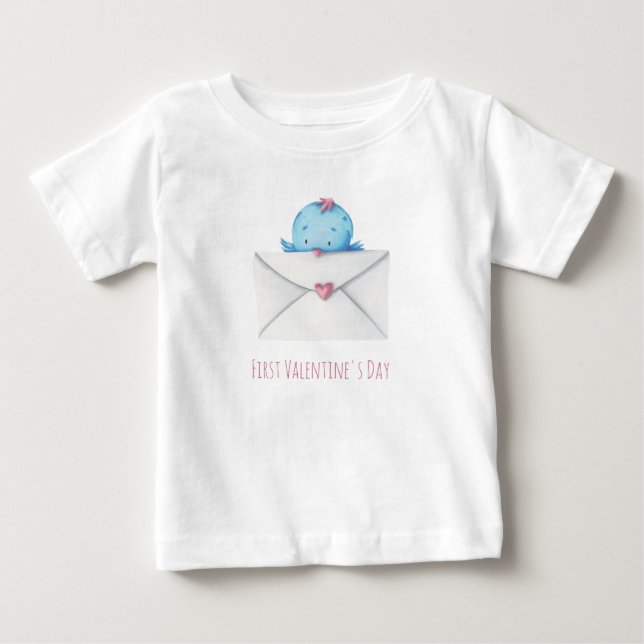 Niedlicher Erster Valentinstag Baby T-shirt (Vorderseite)