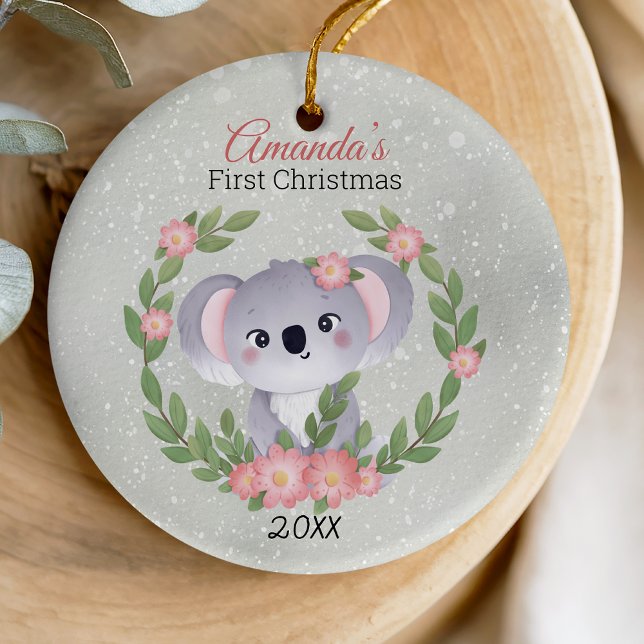 Niedlicher erster Weihnachtskranz Keramik Ornament (Von Creator hochgeladen)