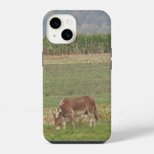 Niedlicher Esel auf dem landwirtschaftlichen Feld iPhone 14 Hülle