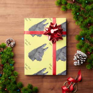 Niedlicher Eselbleistift, der einfarbige Geschenkpapier