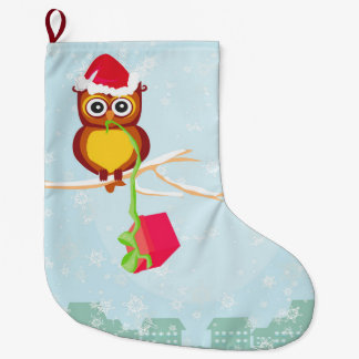 niedlicher Eule WeihnachtsStrumpf Großer Weihnachtsstrumpf
