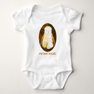 Niedlicher Eulen-Baby-und Mama-Säuglings-T - Shir Baby Strampler