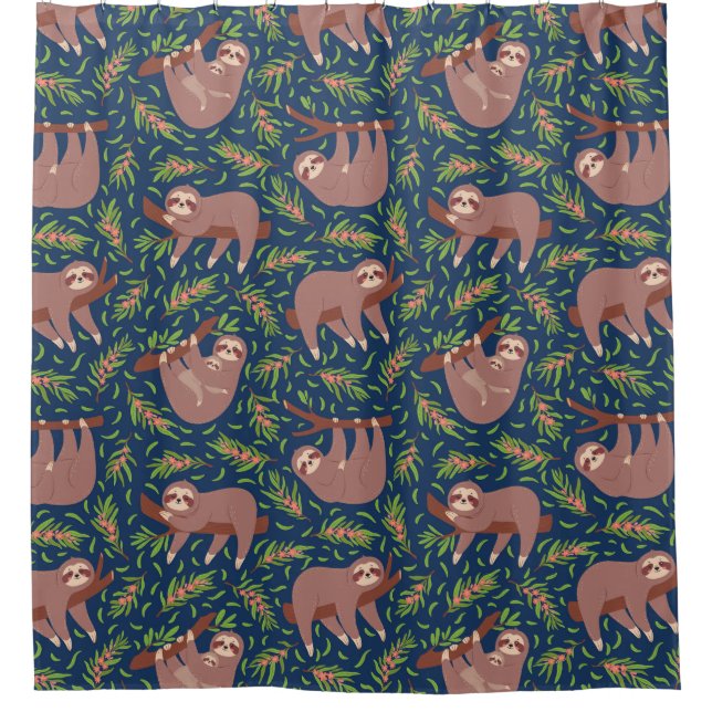 Niedlicher Exotic Christmas Animals Duschvorhang (Vorderseite)