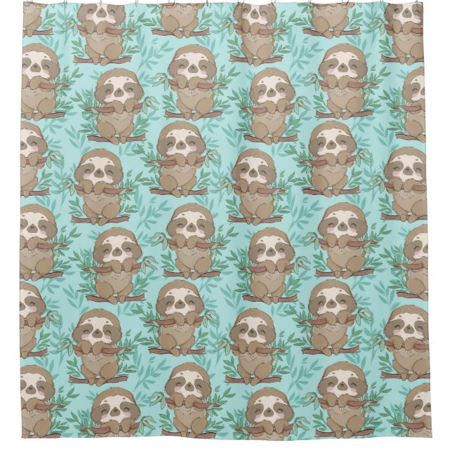 Niedlicher Exotic Christmas Animals Duschvorhang (Vorderseite)