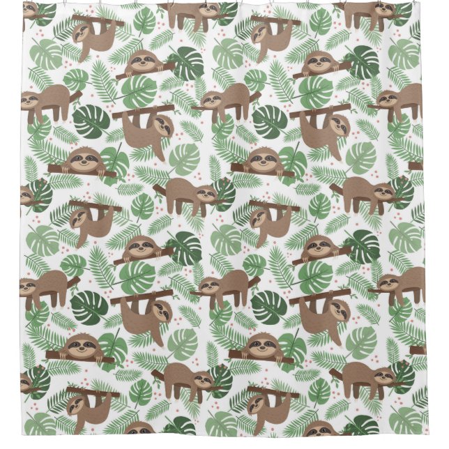 Niedlicher Exotic Christmas Animals Duschvorhang (Vorderseite)