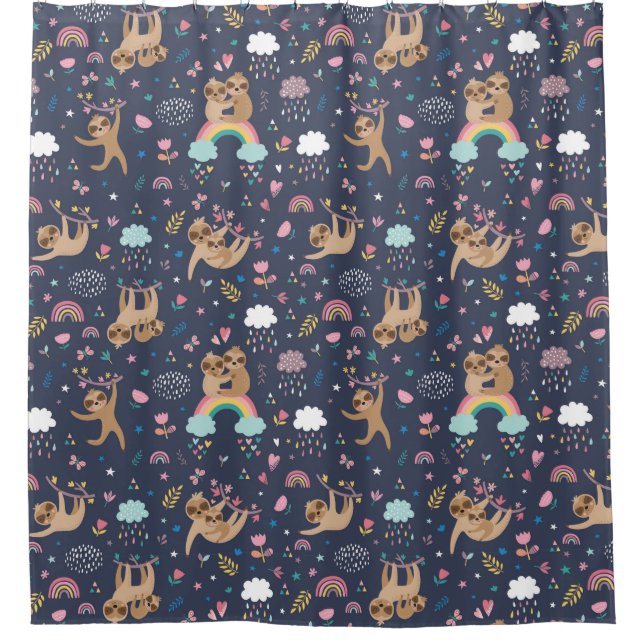 Niedlicher Exotic Christmas Animals Duschvorhang (Vorderseite)