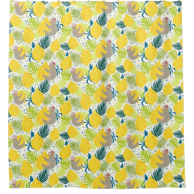 Niedlicher Exotic Sloths Duschvorhang (Vorderseite)