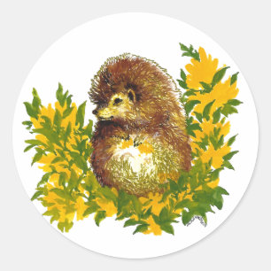Niedlicher Extravaganter Aquarell-Igel Runder Aufkleber