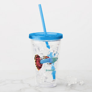 Niedlicher extravaganter tropischer Cartoon Acryltrinkbecher