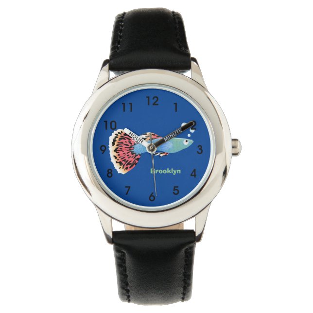 Niedlicher extravaganter tropischer Cartoon Armbanduhr (Vorderseite)