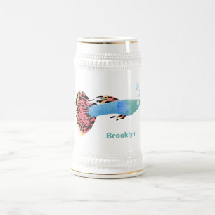 Niedlicher extravaganter tropischer Cartoon Bierglas