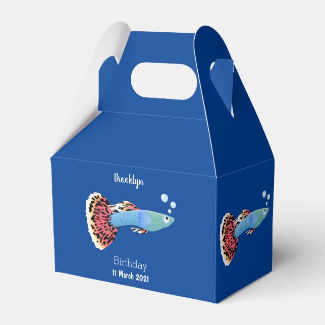 Niedlicher extravaganter tropischer Cartoon Geschenkschachtel (Vorderseite)
